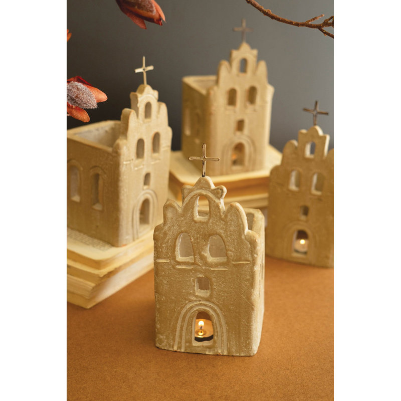  Ensemble de 4 chandeliers en argile faits à la main San Antonio Mission Luminary, H 9,5 po x l 4,5 po x P 4,5 po