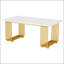 Bureau de direction moderne de 70,9 po avec pieds en métal doré, spacieux et durable pour le bureau à domicile ou la salle de réunion