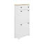 Armoire à chaussures moderne étroite avec 2 tiroirs rabattables, panneau réglable-166883703