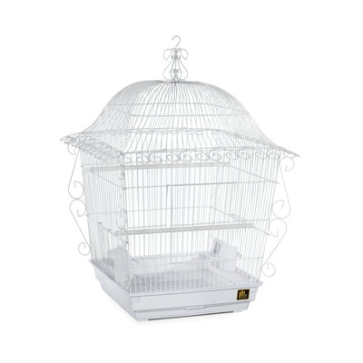 Jumbo 25" Steel Victorian Top Hanging Bird Cage with Perch