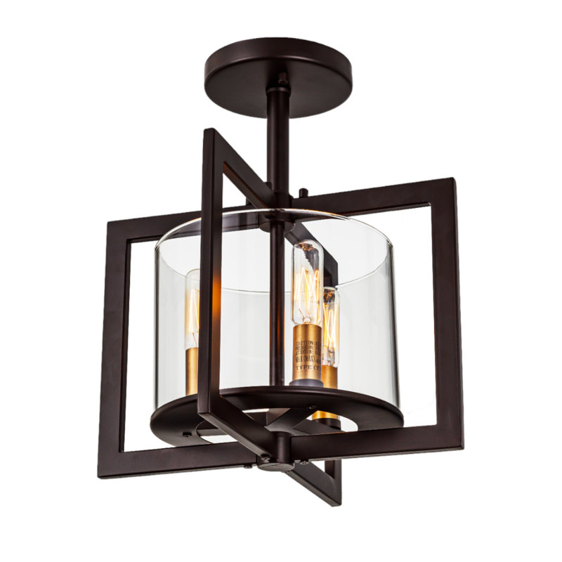 Demetries Glass Semi Flush Mount