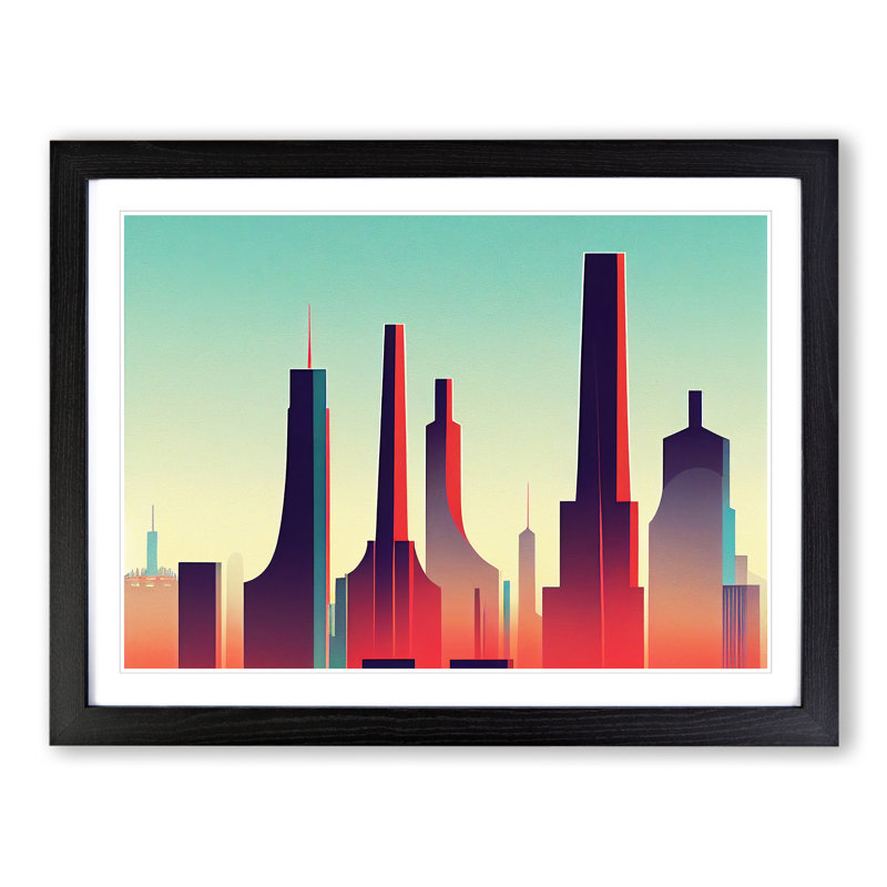 City Skyline Vol.1 - Framed Print, Black Framed, 46cm H x 64cm W x 2cm D