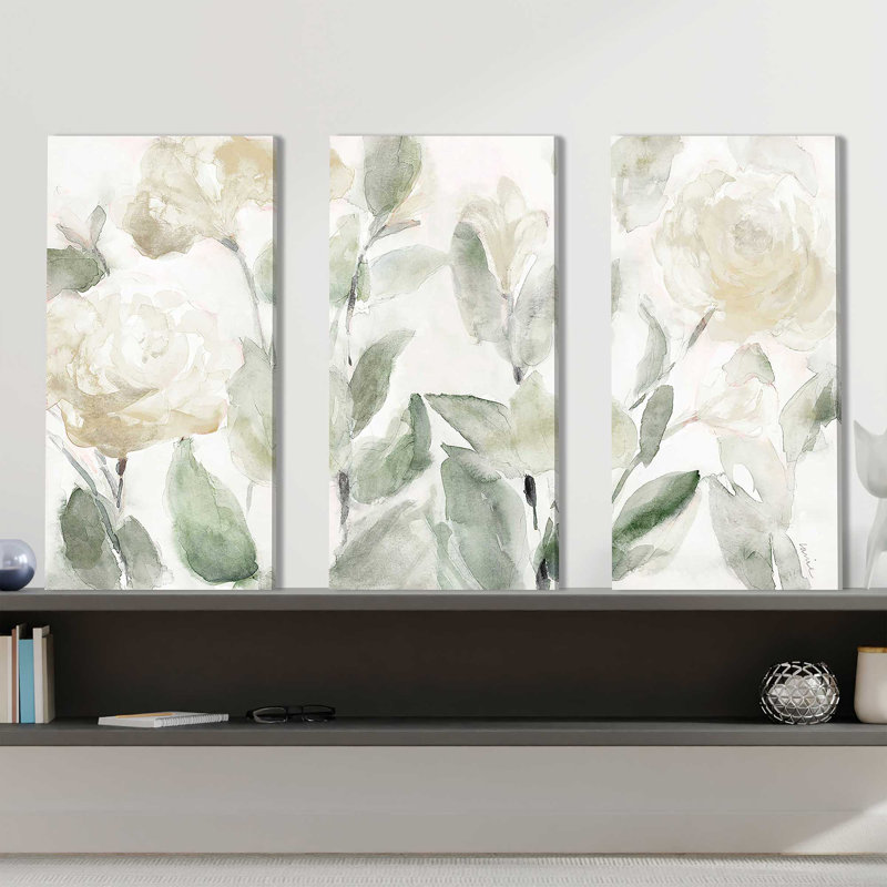 «Hello Spring», reproduction sur toile 3 pièces, H 32 po x l 48 po x P 1 po