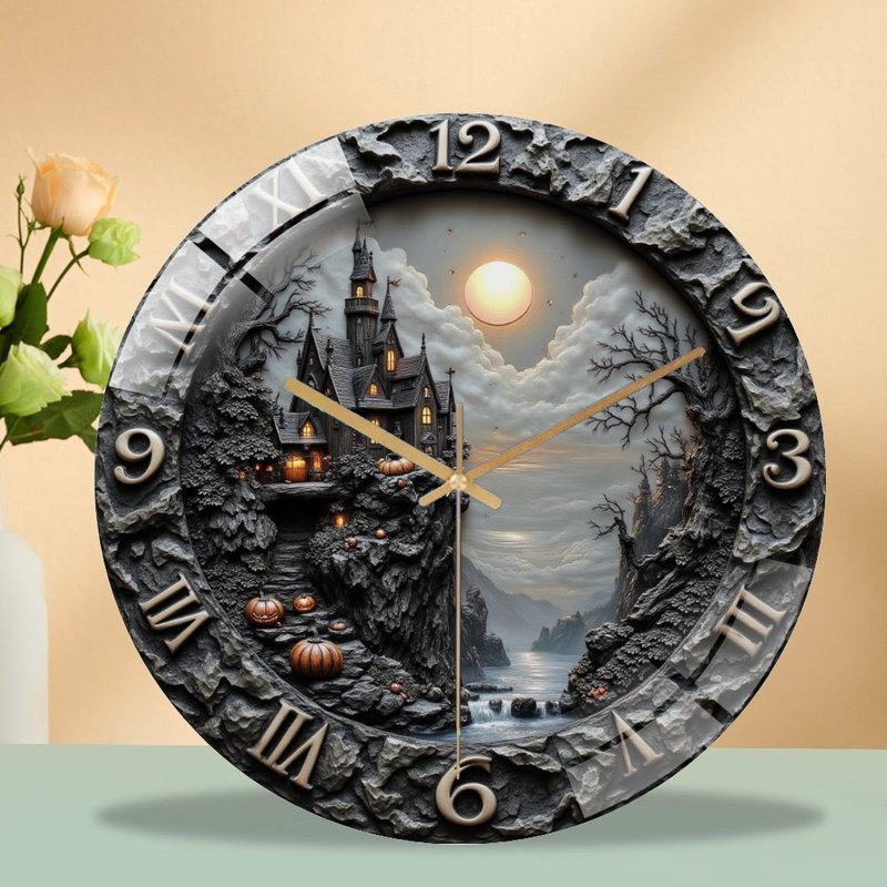 Horloge murale d'Halloween avec horloge murale 12 po