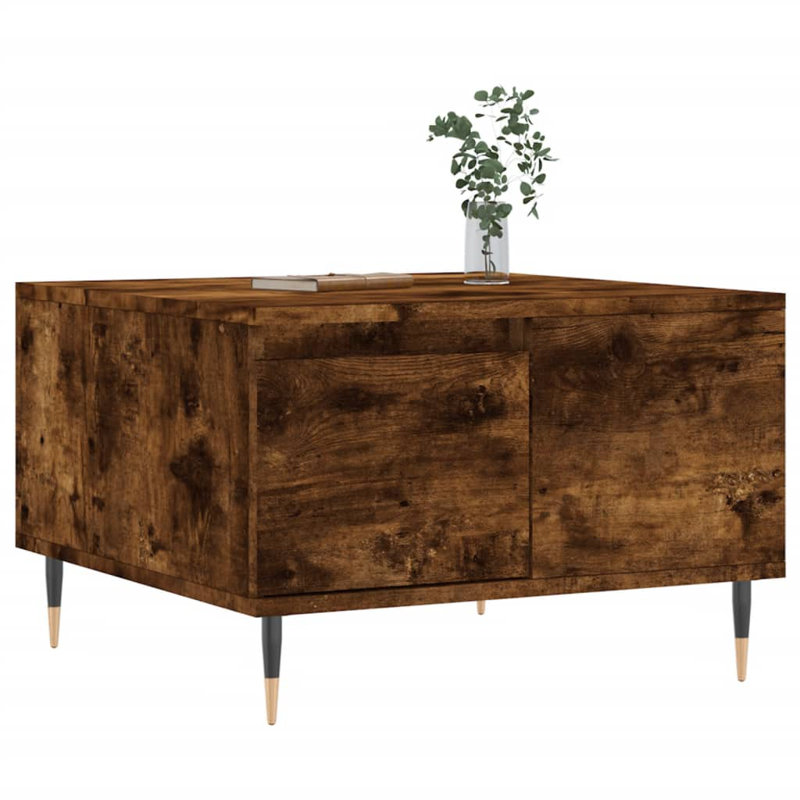 Cressey Four Leg Coffee Table with Storage, Smoked Oak