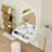Floating Makeup Vanity Desk with Mirror, Power Outlet and Storage Drawers-1656822663