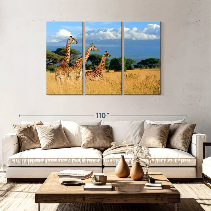 Alvord Dallying Giraffes, H 48 po x l 74 po