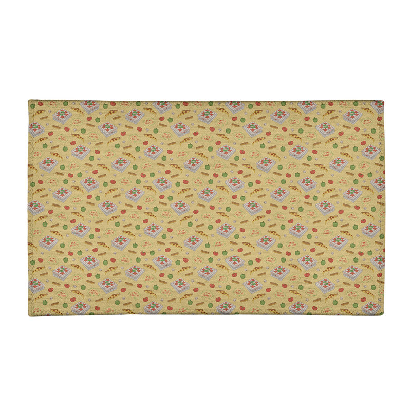Tapis jaune pizza, Rectangle 3 pi x 5 pi