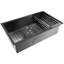 Évier de cuisine à simple cuve en acier inoxydable noir mat avec robinet encastrable 32 po x 18 po Undermount-121642894