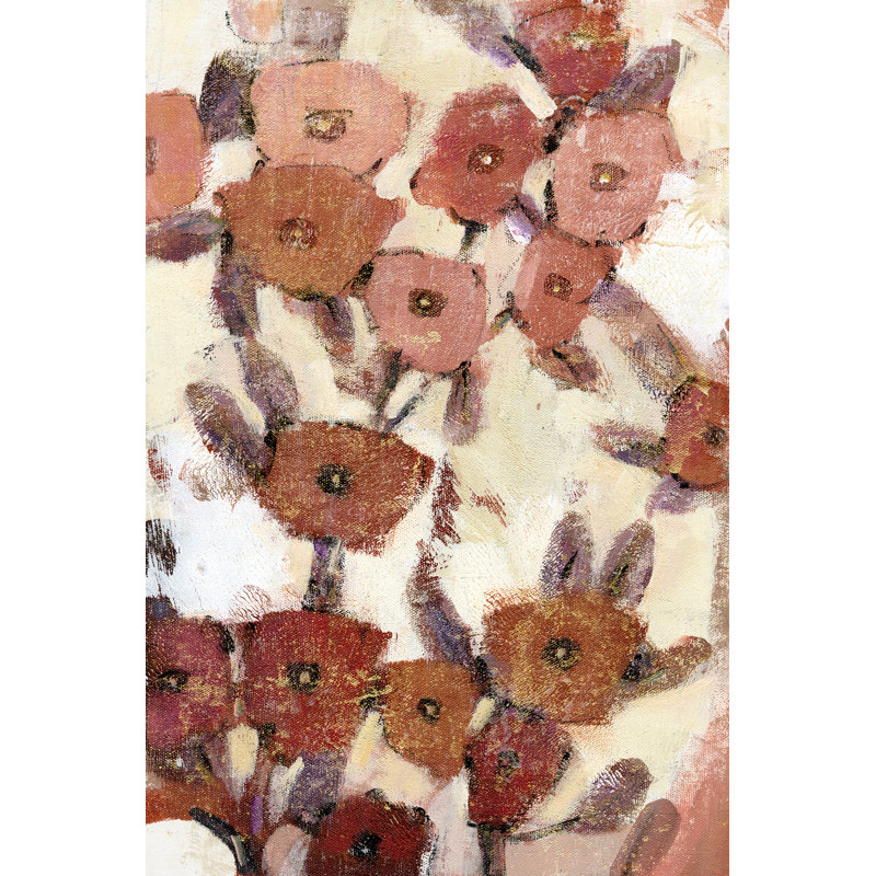 Floral Patterns I - Painting, Black Floater Framed, 46 cm H x 30 cm W 