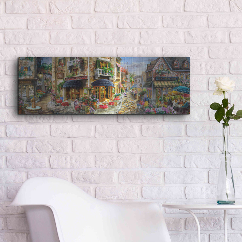 Fin de l'après-midi en Italie par Nicky Boehme - peinture sur métal sans cadre, H 12 po x l 36 po x P 0,2 po