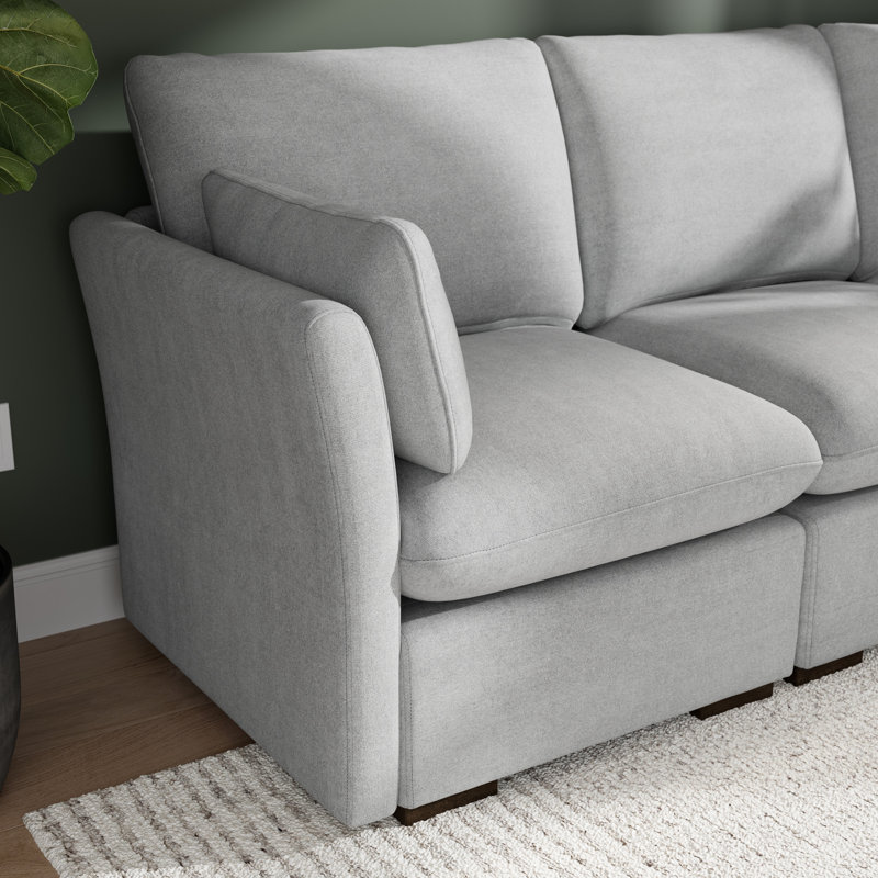 Modulaire modulaire 4 places, meubles de salon, Polyester gris tourterelle