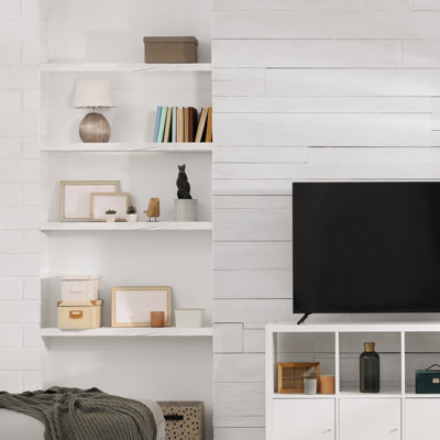 Ensemble de 2 tablettes murales flottantes en bois massif Sorbus pour la salle de bain, les livres, la chambre à coucher et le salon