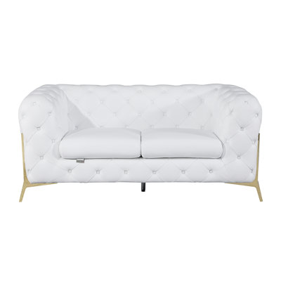 Causeuse rembourrée 100% cuir italien Global United