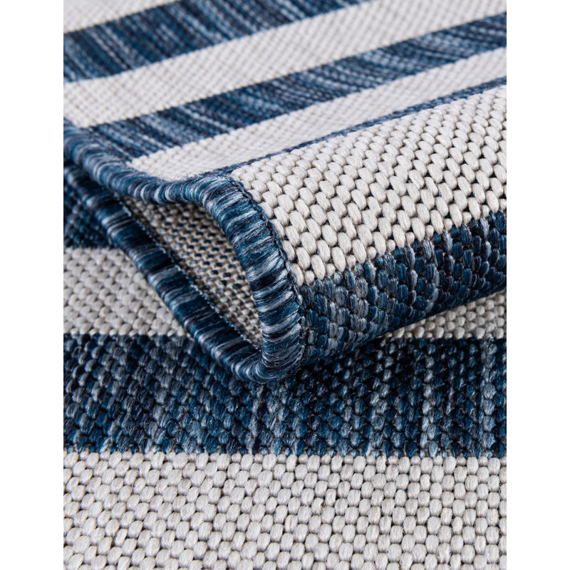 Pana Striped Indoor / Outdoor Rug, Round 4'1"