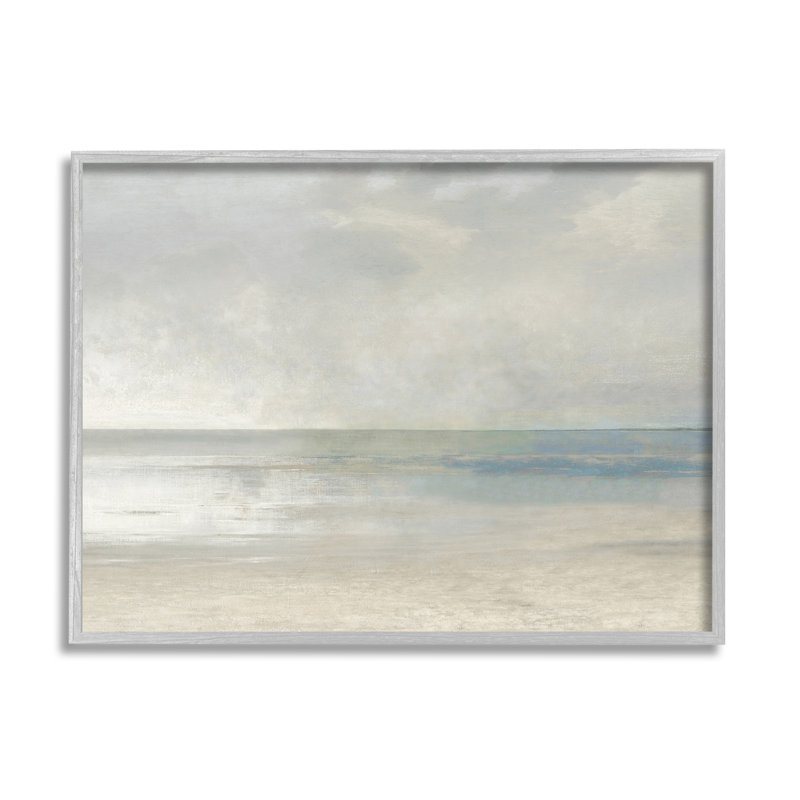 «Sandy Tide Ocean Horizon» par Christy McKee - cadre flottant, impression sur bois, H 16 po x l 20 po x P 1,5 po