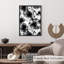 Impression florale moderne en noir et blanc-1953436980