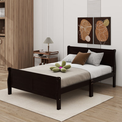 Wood Platform Bed With Headboard