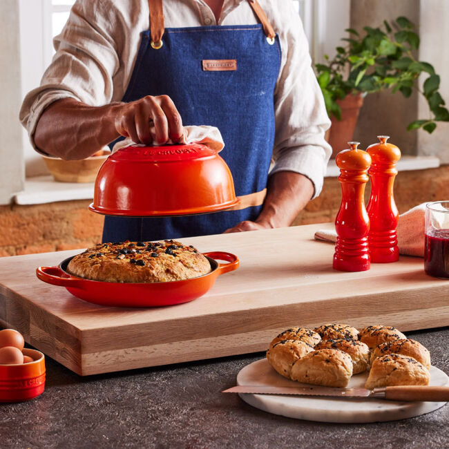 Le Creuset Signature Enameled Cast Iron 1.75 Qt. Bread Oven with Lid, Flame