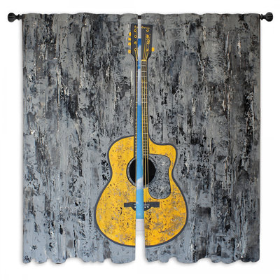 Rideaux de guitare et rideaux de guitare - 2 panneaux