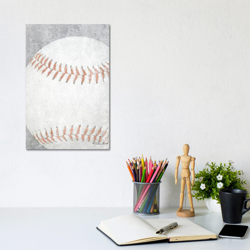 Sports Ball - Baseball by Susan Ball - Wrapped Canvas Painting, 20.32 cm H x 30.48 cm W