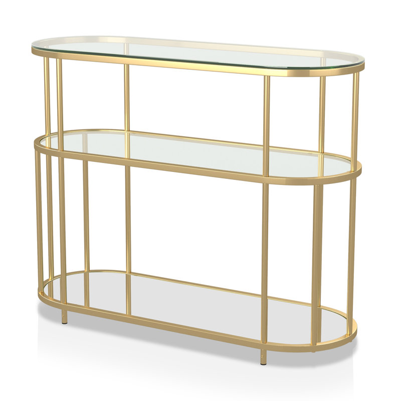 42'' Glass Top Console Table