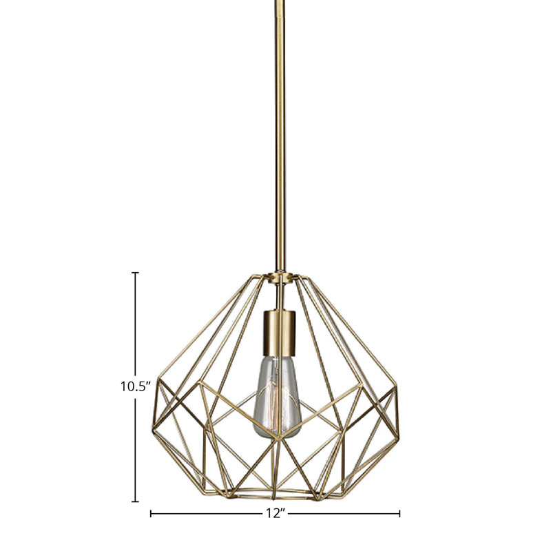 Luminaire suspendu 1 lumière, Or doux