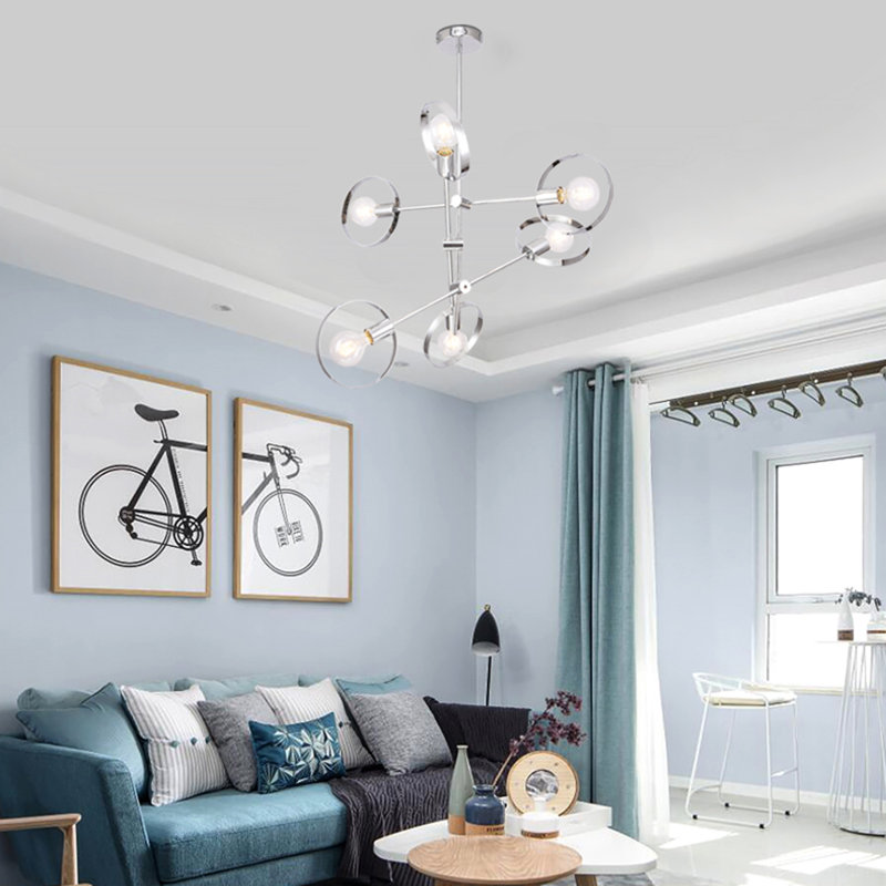 Lustre en chrome 6 lumières Fordwich , Chrome
