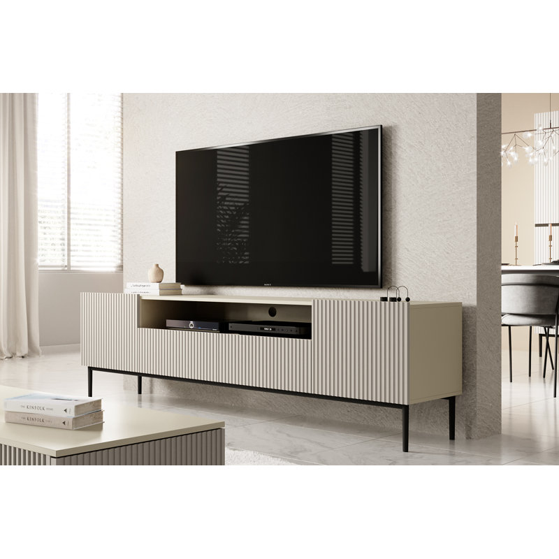Alissone TV Stand for TVs up to 55", Cream/Black