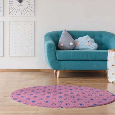 Tapis rose/bleu lune phases