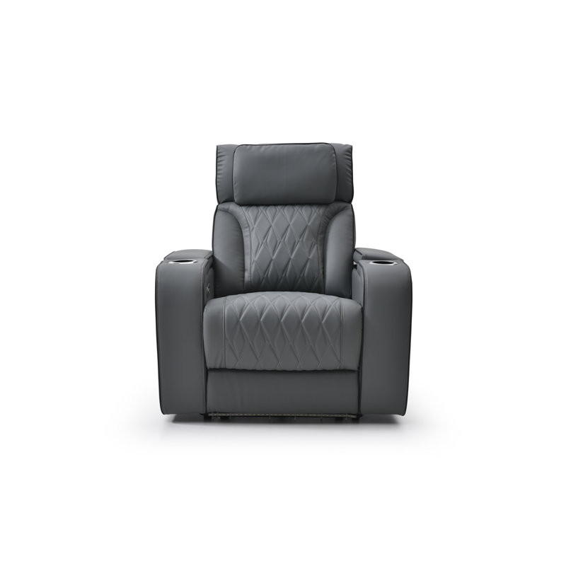Chaise, Gray Faux Leather, Gray