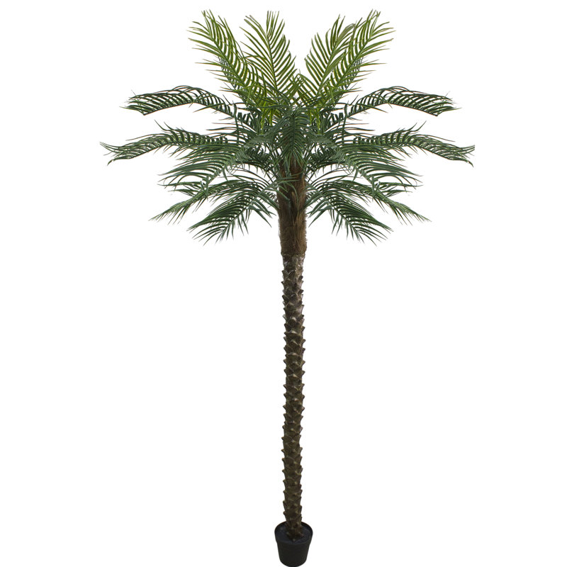 7.25' Green and Brown Potted Artificial Phoenix Palm Tree