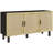 Cabinet with 3 Rattan Doors and Adjustable Shelves-1765891217