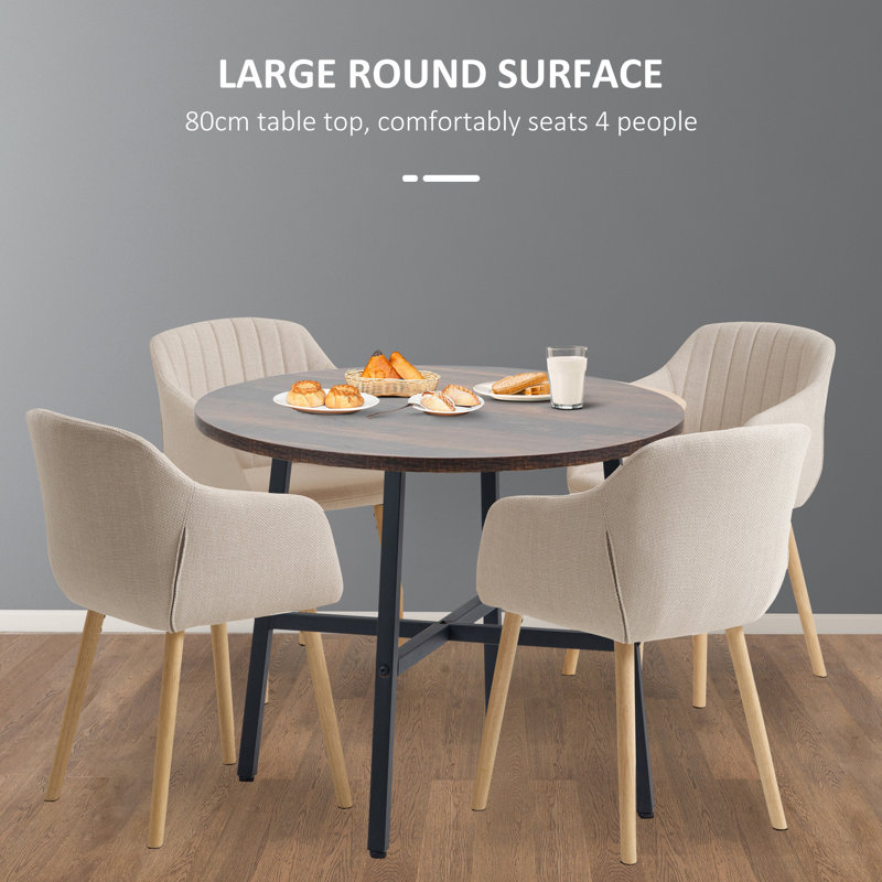 Ajani Round Metal Base Dining Table