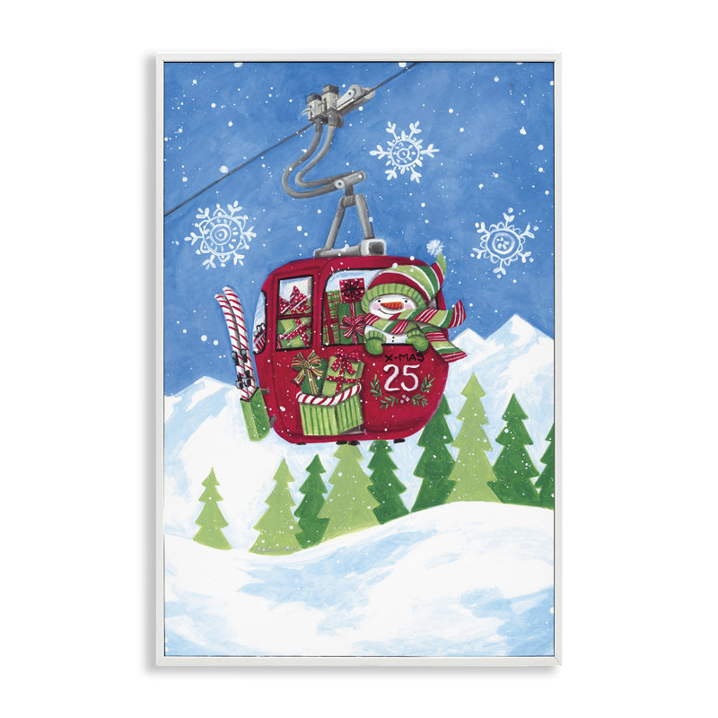 «Snowman on Ski Lift», estampe numérique, design par Diane Kater, H 24 po x l 16 po