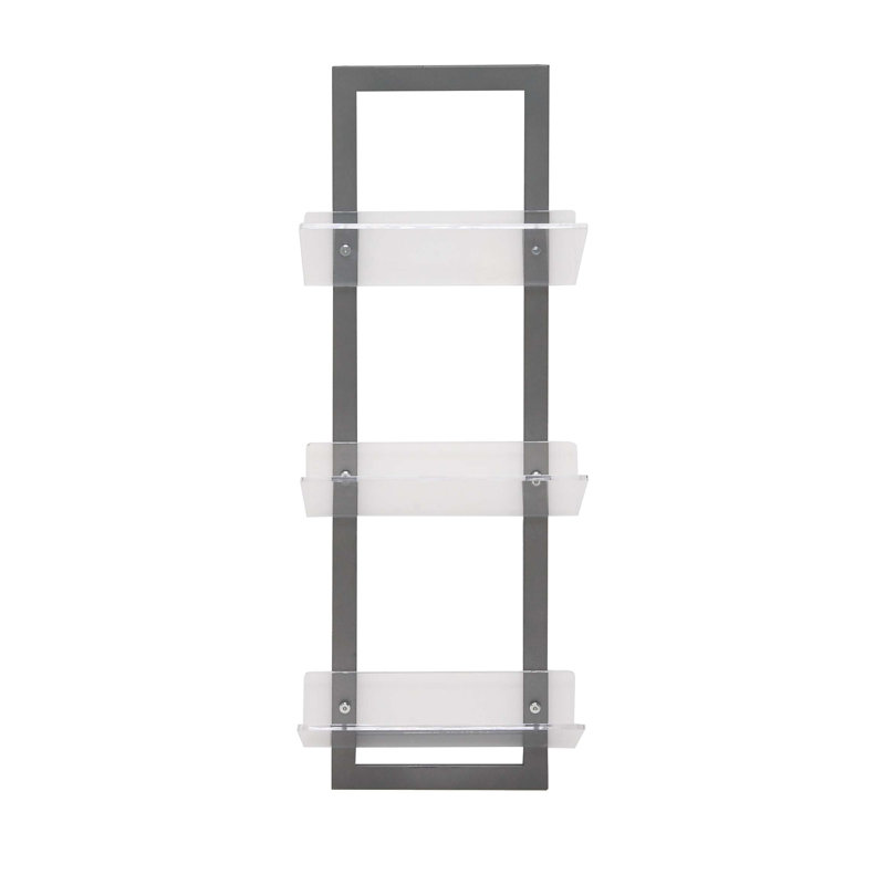Whipton 3 Piece Iron Accent Shelf, Gray