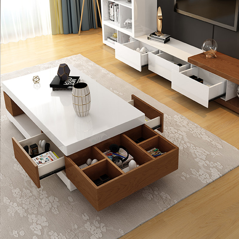 Table basse moderne avec coins arrondis