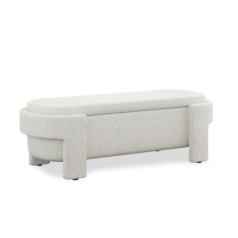 Chenille Upholstered Bench with Large Storage Space for the Living Room, Entryway and Bedroom,( 51.5''x20.5''x17'' ), Beige