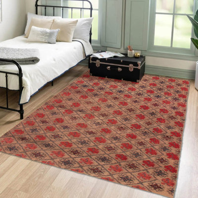 Tapis brun clair Melis 4 pi 4 po x 7 pi 7 po