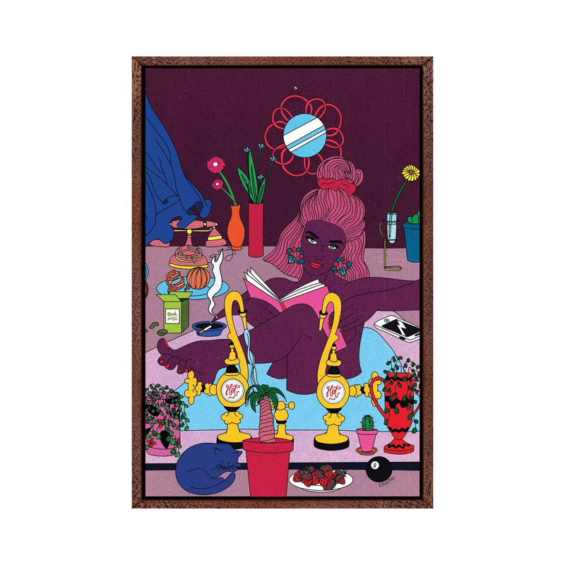 Bath by Cosmo - Print on Canvas, Classic Brown Wood Framed Canvas, 101.6cm H x 20.32cm W x 3.81cm D