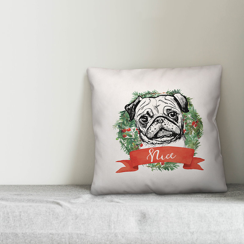  Housse de coussin Naughty Nice Cat and Dog, 16 po x 1 po