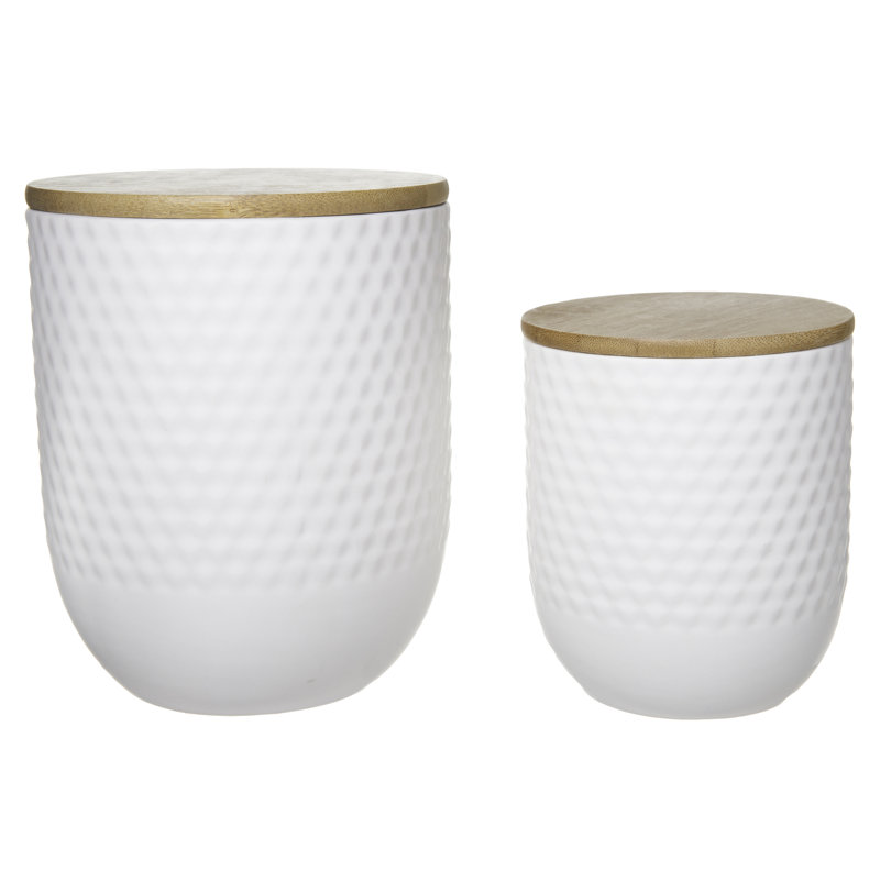 Ensemble de pots de cuisine 2 pièces en céramique Goetz, Blanc