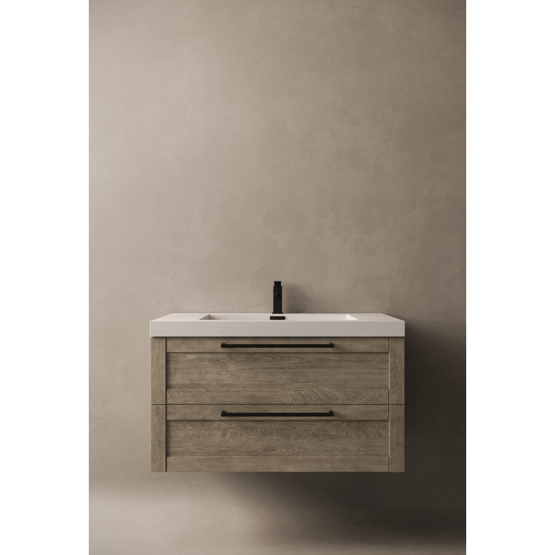 Devillage 29.5'' Single Bathroom Vanity with Engineered Stone Top, Eve