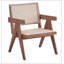 Fauteuil d'appoint beige et naturel