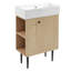 21.6" Wood Bathroom Vanity, Combo Cabinet, Bathroom Storage Cabinet, Single Ceramic Sink, Left Side Storage-118024464