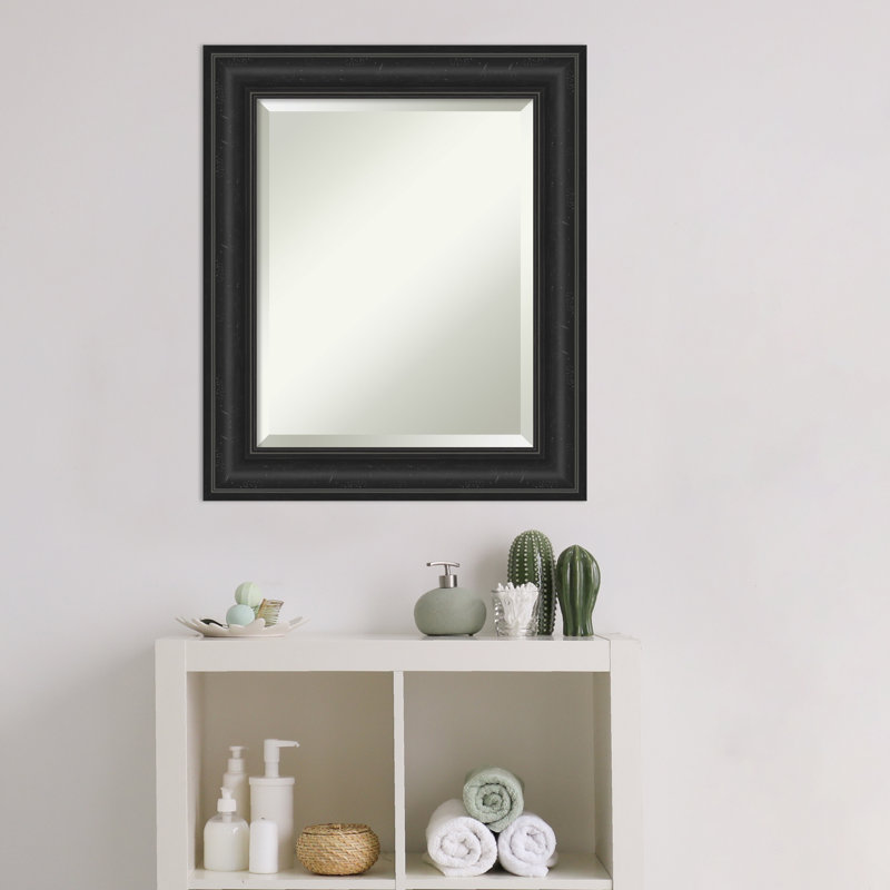 Mcbrayer Flat Mirror, 25" x 21", Black
