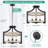 3-Light Rustic Farmhouse Pendant Hanging Light Adjustable Height Max 68In, Convertible Vintage Semi Flush Mount Ceiling Light Fixture Black Metal Chandelier Wood Finish For Kitchen Dining Room-62540715