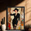 «Black Love Vintage Paris from Elegant Lady», reproduction d'art encadrée de style rétro-1857765323