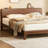 Queen Size 100% Solid Oak Bed with Adjustable Height Headboard, Built-in Charging Ports, Warm Walnut Finish & Kiln-Dried Construction for Long-Lasting Use