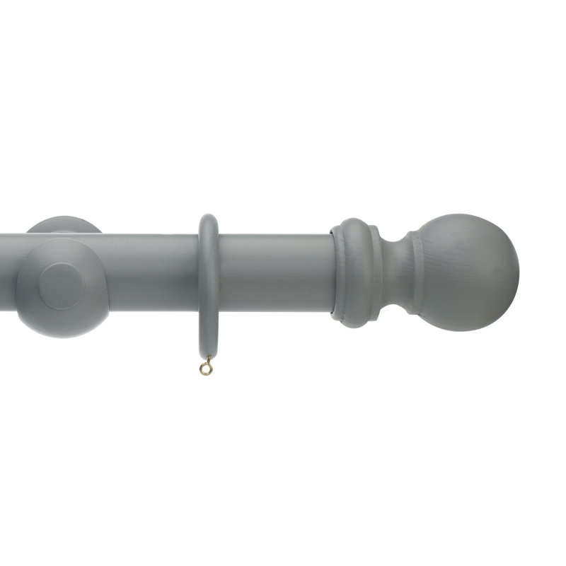 Keswick Wood 5cm Single Curtain Pole, 5cm H x 240cm W x 5cm D, Pale Slate